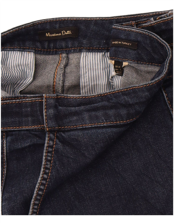 Massimo Dutti Dame Flared Jeans EU 36 XS W26 L30 Navy Blue