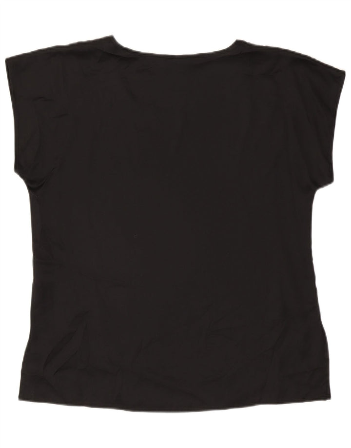Marina Rinaldi Dame Oversized Bluse Top Størrelse 19 Lille Sort Silke