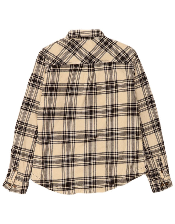 Carhartt Dame Lumberjack Flanel Shirt UK 6 XS Beige Ternet Bomuld