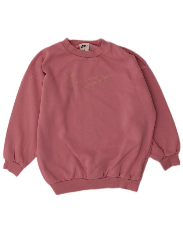NIKE piger grafisk sweatshirt sweater 8-9 år lille pink bomuld