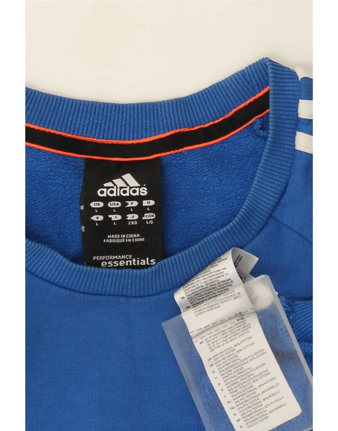 Adidas Sweatshirt til mænd, stor blå bomuld