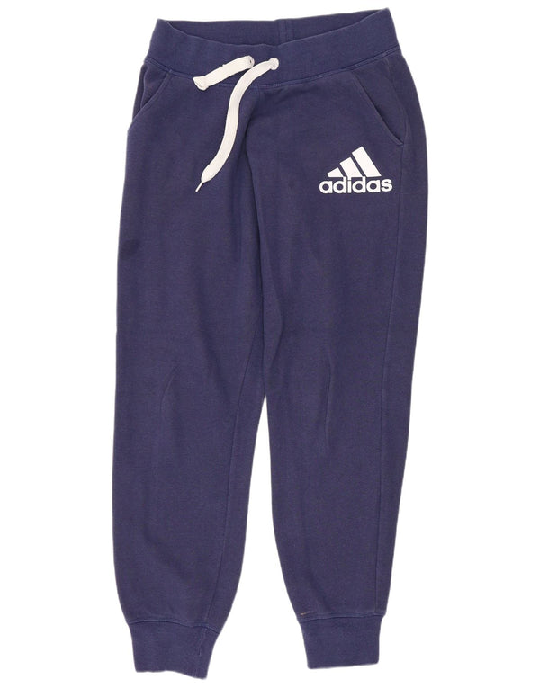 Adidas Grafisk træningsdragt Bukser til kvinder Joggers UK 8/10 Small Navy Blue