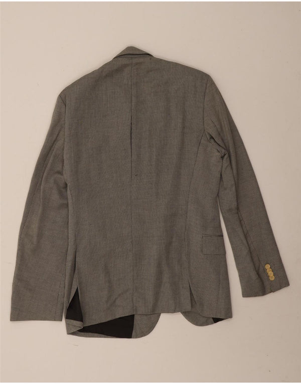 Hugo Boss Herre 2-knaps blazerjakke EU 46 Small Grey Virgin Wool