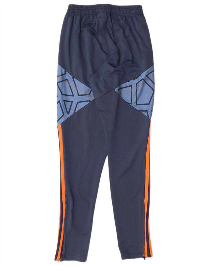 ADIDAS Boys Tracksuit Trousers 9-10 Years Medium Navy Blue