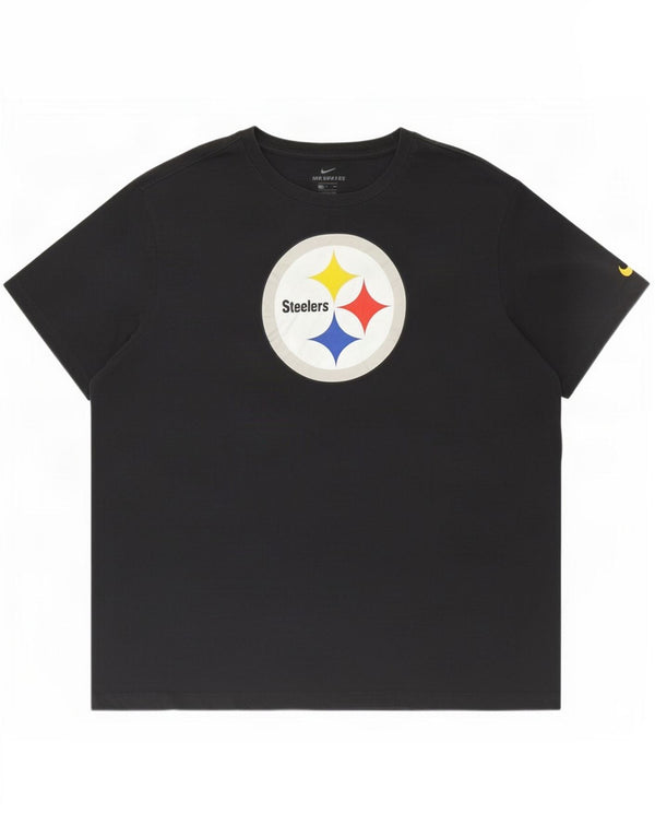 Nike Herre Pittsburgh Steelers Grafisk T-Shirt Top 2XL Sort Bomuld