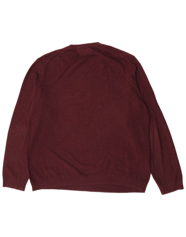 John Lewis Mens Crew Neck Jumper Sweater 2XL Burgundy Cotton