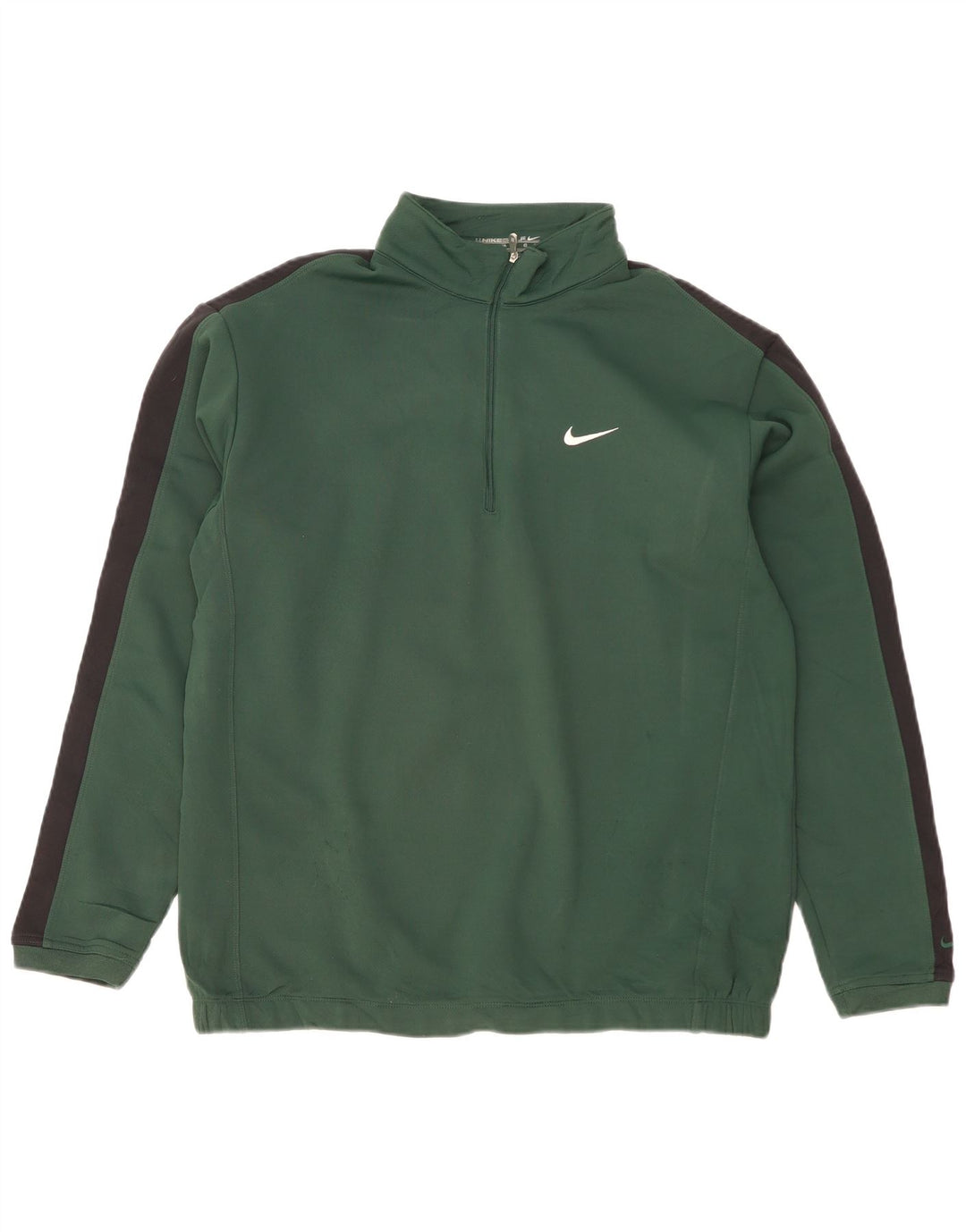 NIKE Sweatshirt med lynlås til mænd, stor grøn farveblok polyester