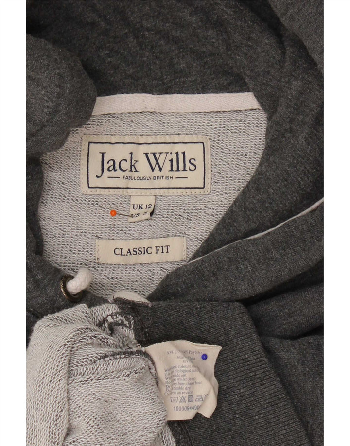 Jack Wills Dame Graphic Classic Fit Sweatshirt Jumper UK 12 Medium Grey