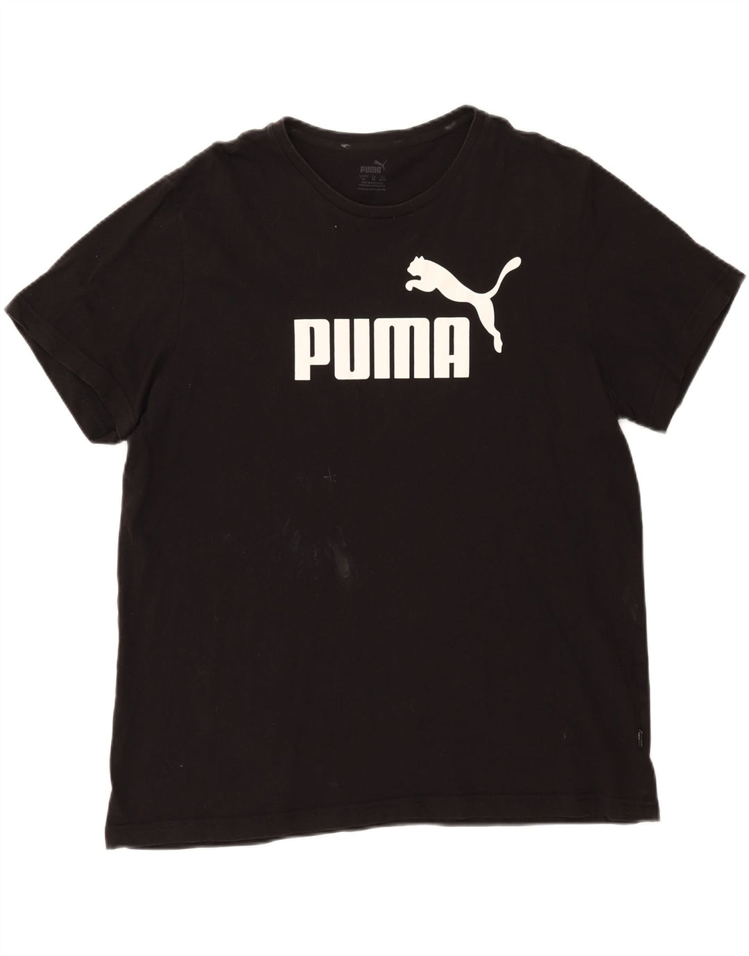PUMA Mens Graphic T-Shirt Top XL Black Cotton Vintage Puma and Second-Hand Puma from Messina Hembry 