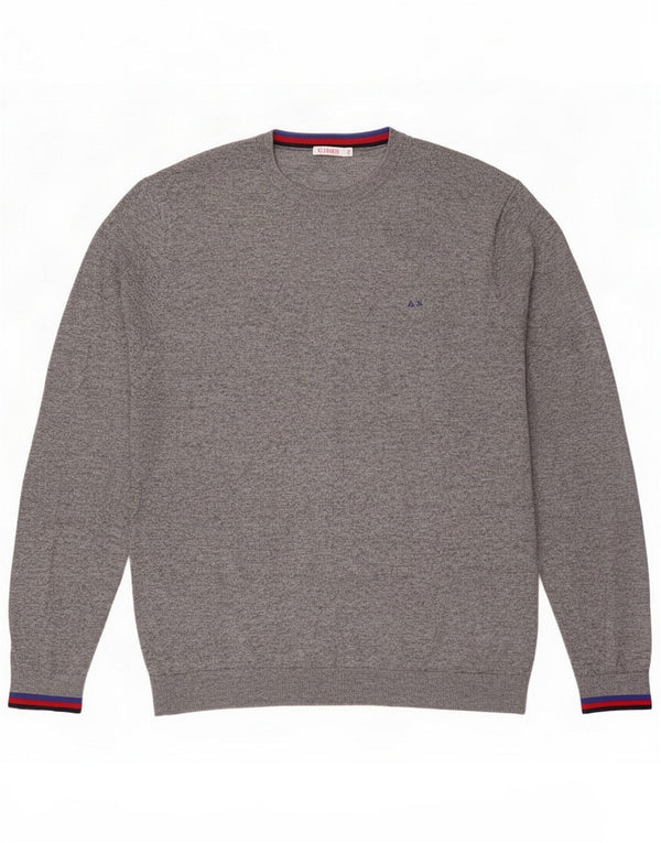 Sun68 Herre sweater med rund hals 2XL Grå Uld