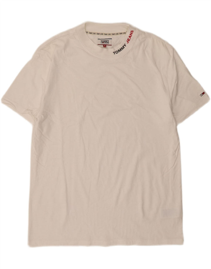 TOMMY HILFIGER Mens T-Shirt XL White Cotton Vintage Tommy Hilfiger and Second-Hand Tommy Hilfiger from Messina Hembry 
