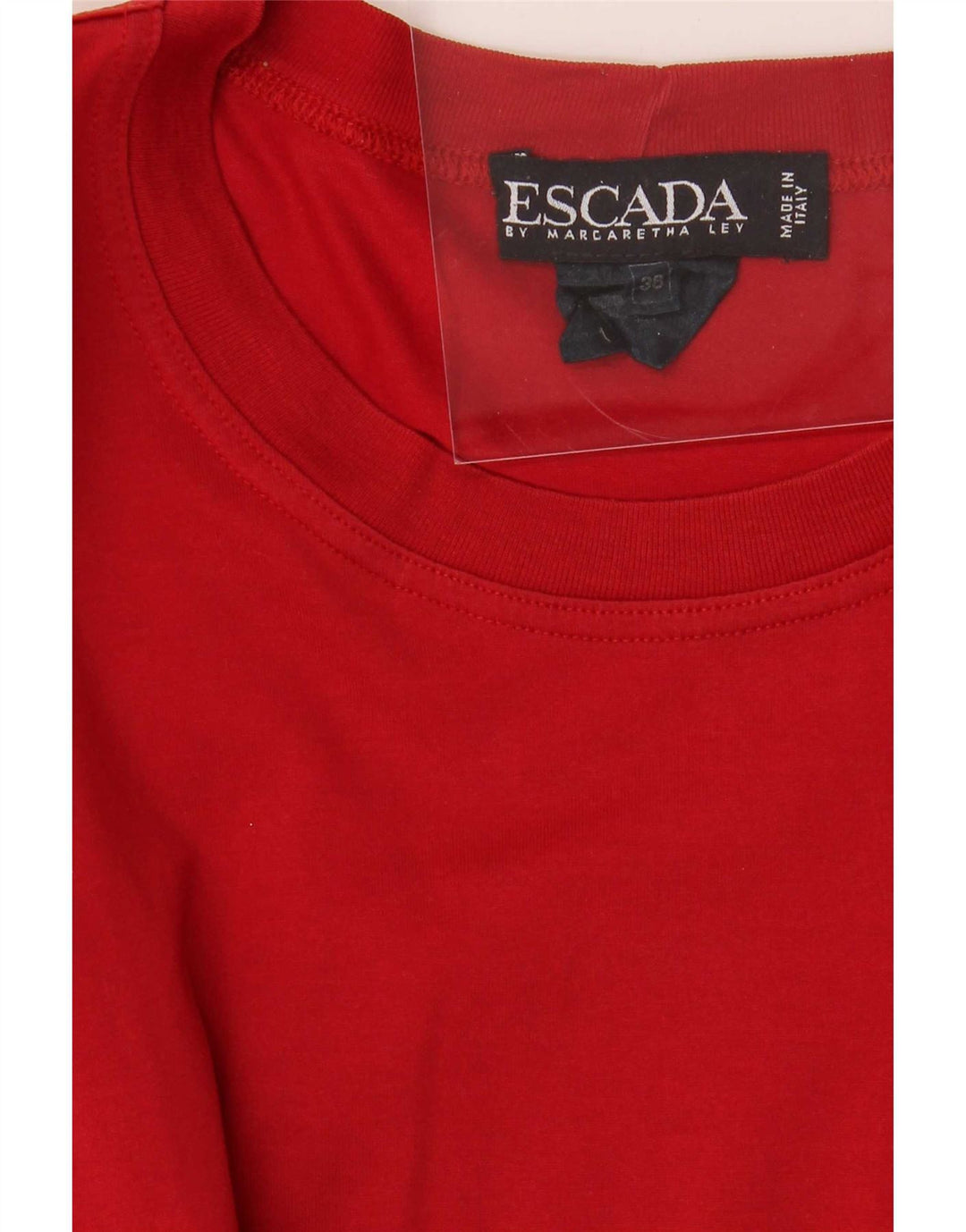 Escada Herre T-Shirt Top Størrelse 38 Medium Rød Bomuld