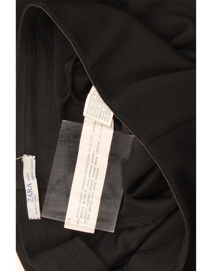 ZARA Capribukser med brede ben til kvinder Small W26 L20 Sort polyester