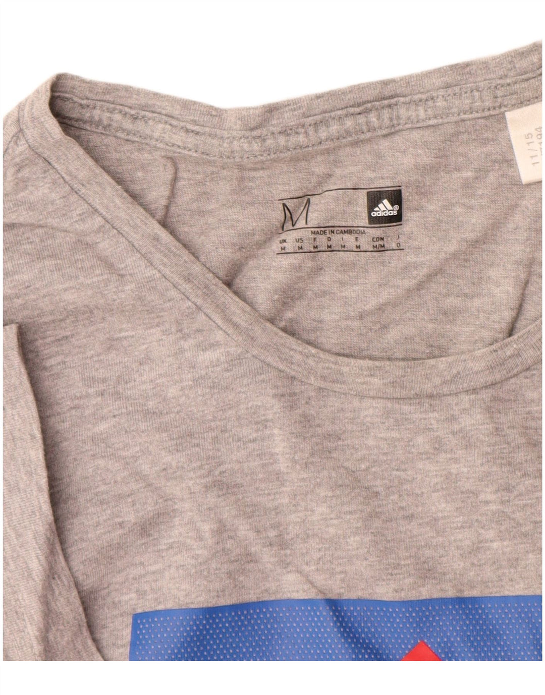 Adidas Herre grafisk T-shirt Top Medium Grey Flecked Bomuld