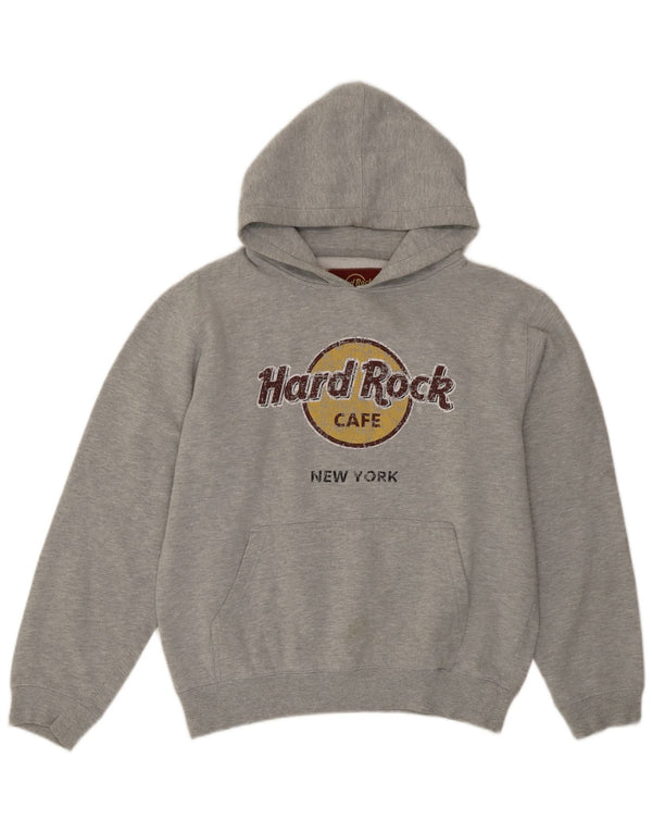 Hard Rock Cafe Womens New York Graphic Hoodie Jumper UK 14 Medium Grey