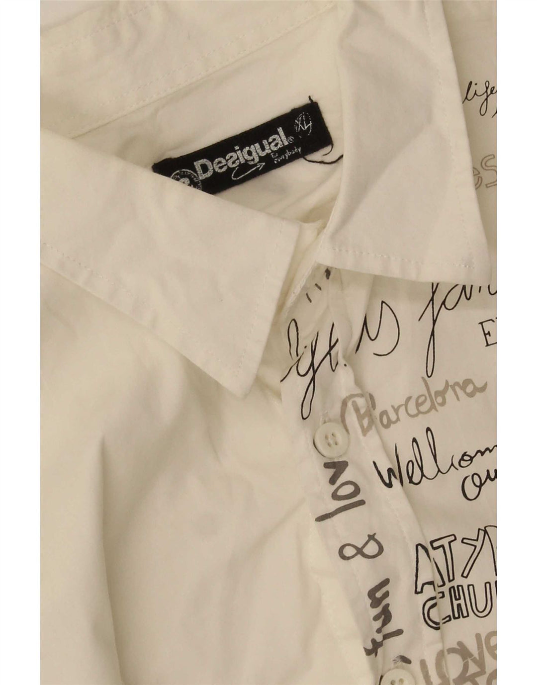 Desigual Herre grafisk skjorte XL Hvid