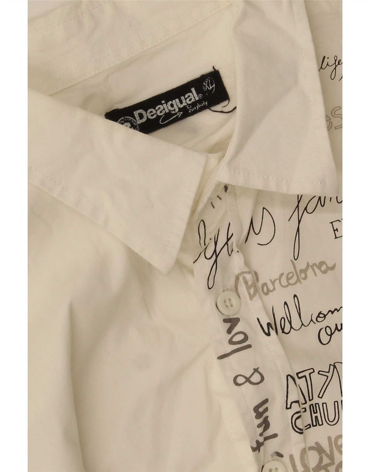 Desigual Herre grafisk skjorte XL Hvid