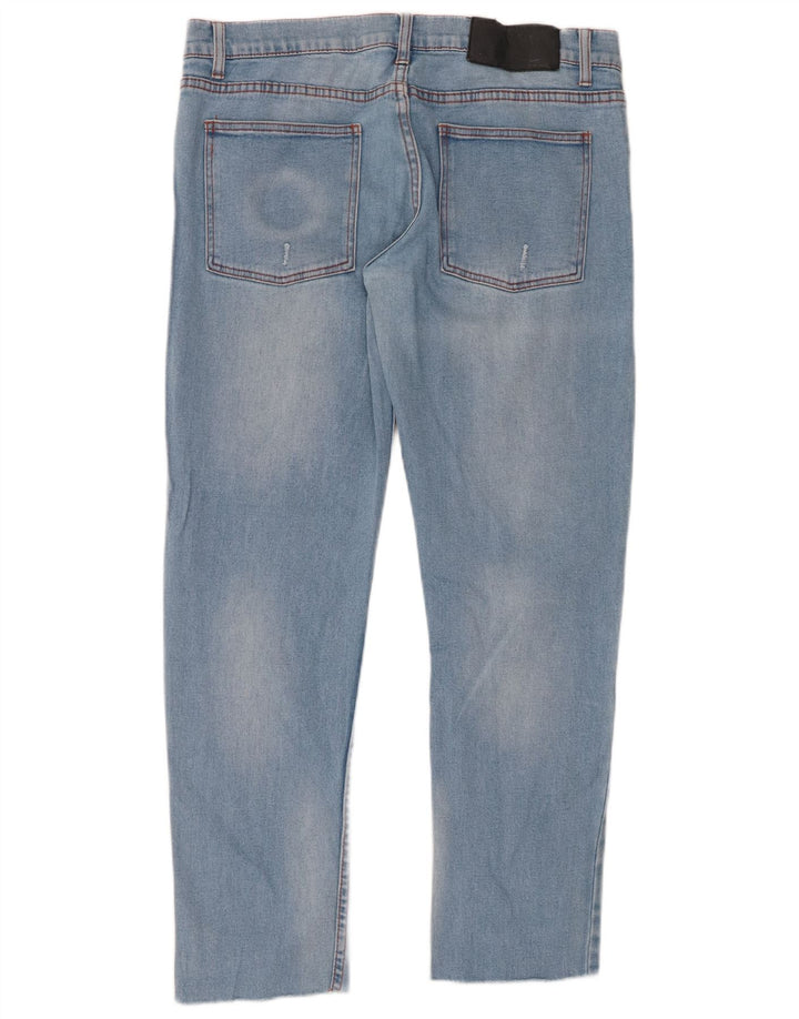 BILLIG MANDAY Herre Distressed Slim Jeans W32 L28 Blå Bomuld