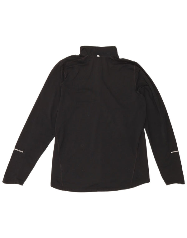 Nike Herre Dri Fit Pullover med lynlås-hals Træningsdragt Top Medium Sort Polyester