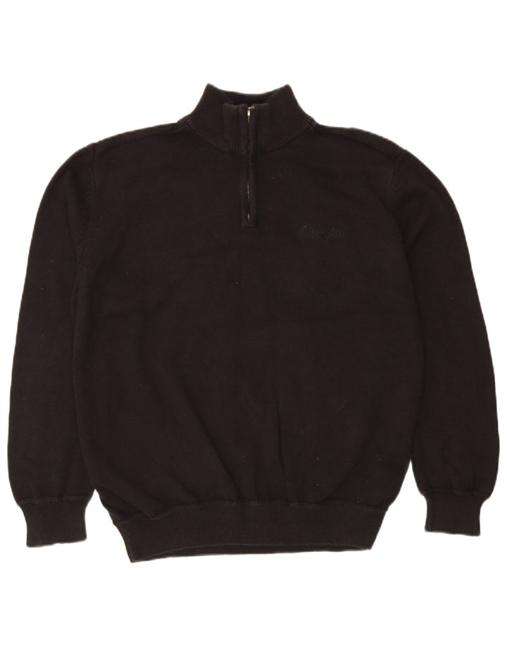 Wrangler Herre Zip Neck Jumper Sweater XL Sort Bomuld