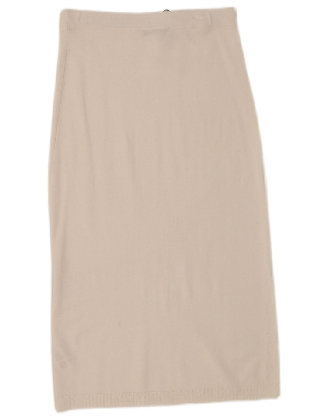 Zara Dame Strik Midi Nederdel Medium W28 Hvid Viscose