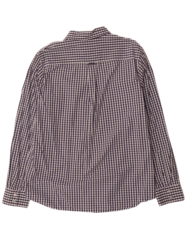 Crew Clothing Herre Classic Fit Shirt Large Navy Blue Gingham Cotton