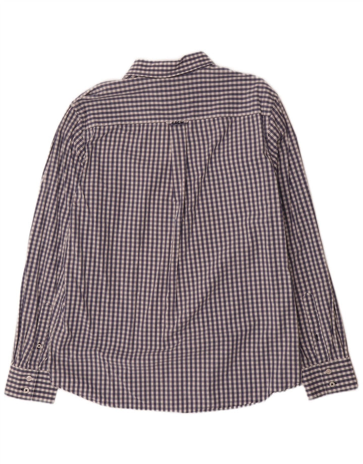 Crew Clothing Herre Classic Fit Shirt Large Navy Blue Gingham Cotton