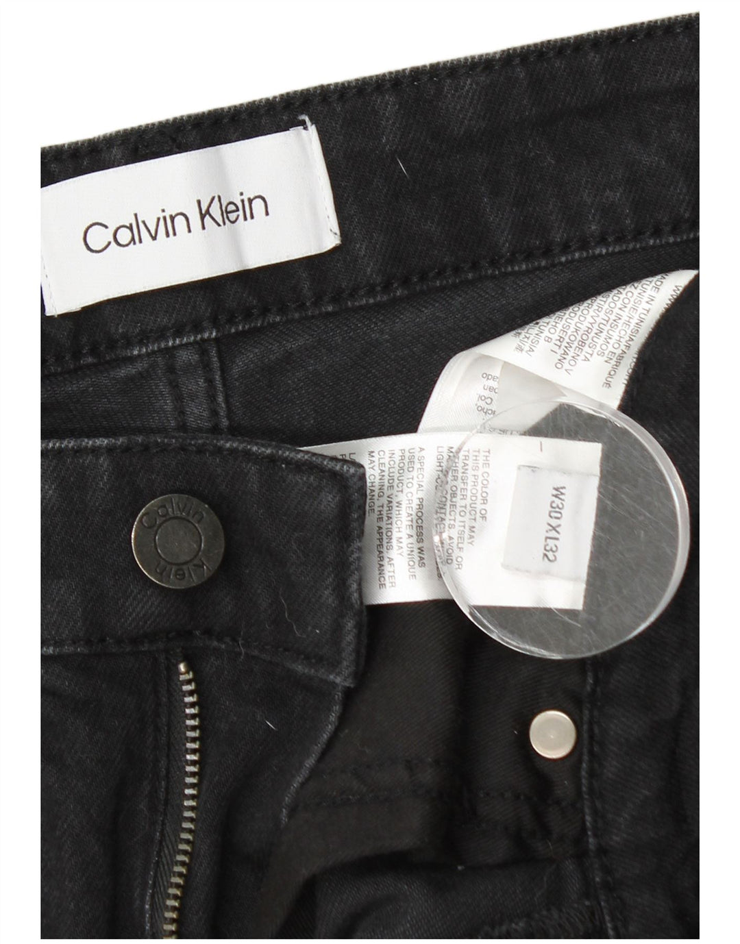 Calvin Klein Herre Slim Jeans W30 L32 Sort Bomuld