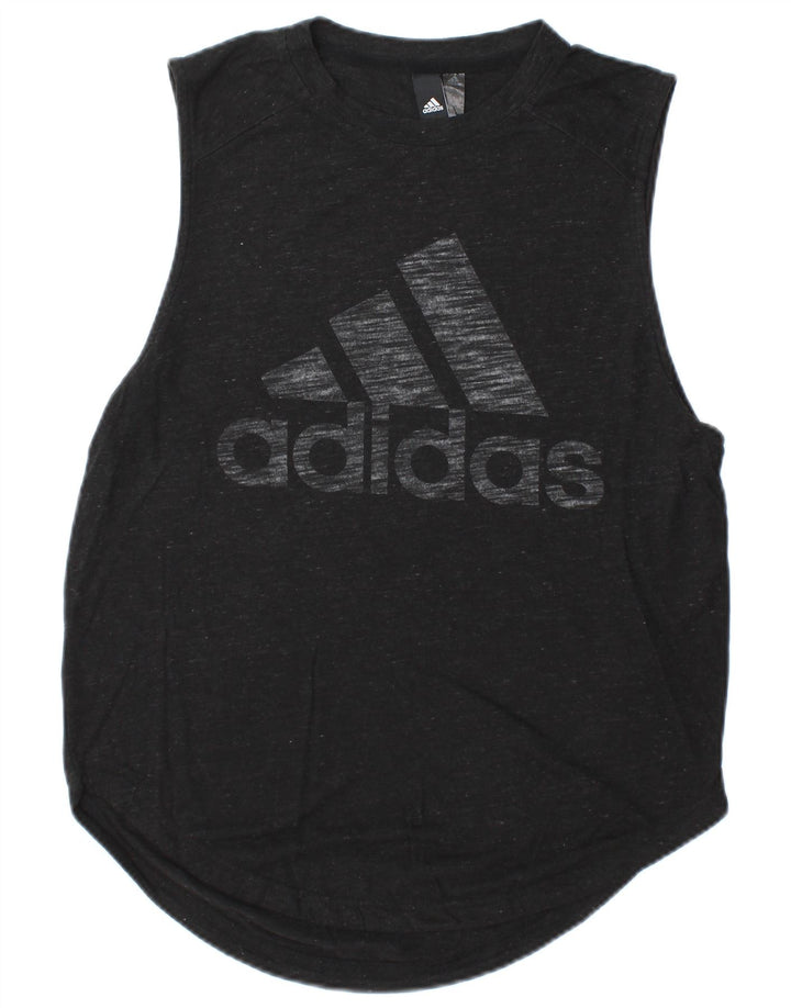 Adidas Herre Grafisk Vest Top Lille Sort Flecked Rayon