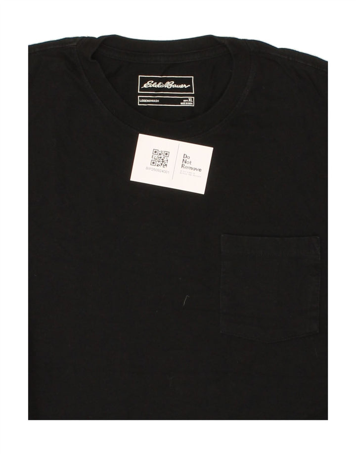 EDDIE BAUER Mens T-Shirt Top XL Black Cotton Vintage Eddie Bauer and Second-Hand Eddie Bauer from Messina Hembry 