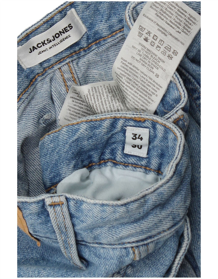 Jack & Jones Dame Cargo Straight Jeans W34 L30 Blå Bomuld