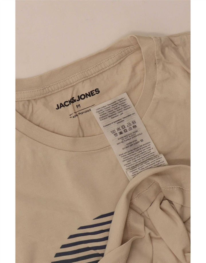 Jack & Jones Herre grafisk T-shirt Top Medium Off White Bomuld