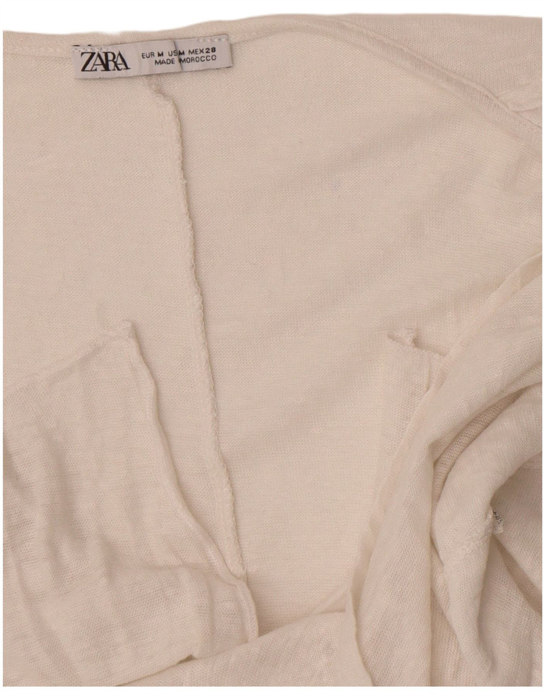 Zara Dame ærmeløs bluse Top UK 12 Medium White Flecked