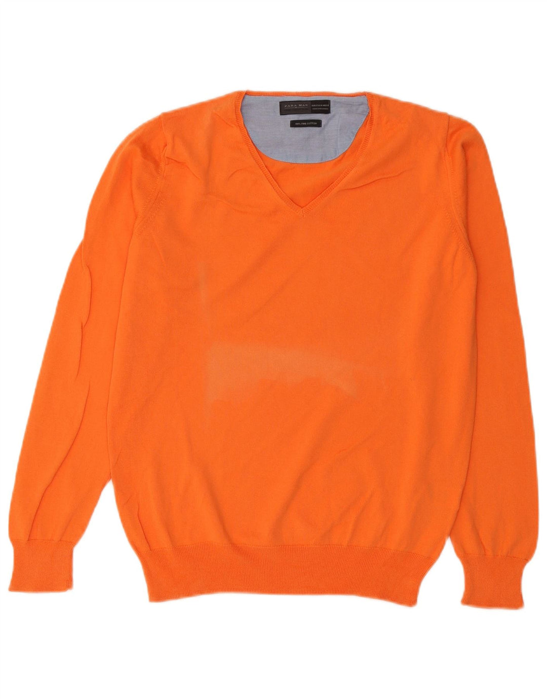 Zara Herre V-hals sweater Medium Orange Bomuld