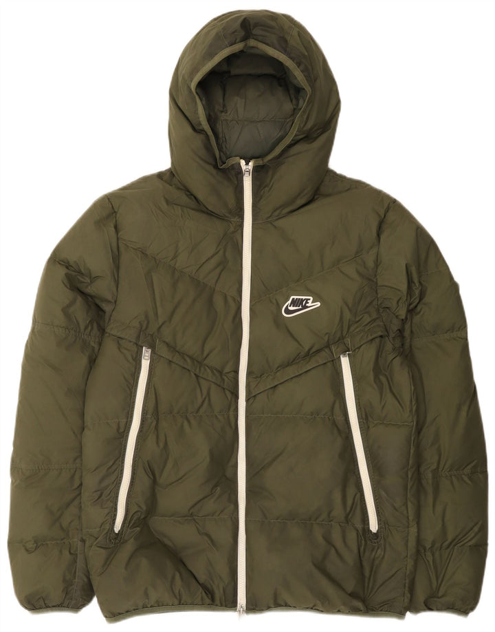 Nike Polstret hættejakke til mænd UK 38 Medium Khaki Polyester