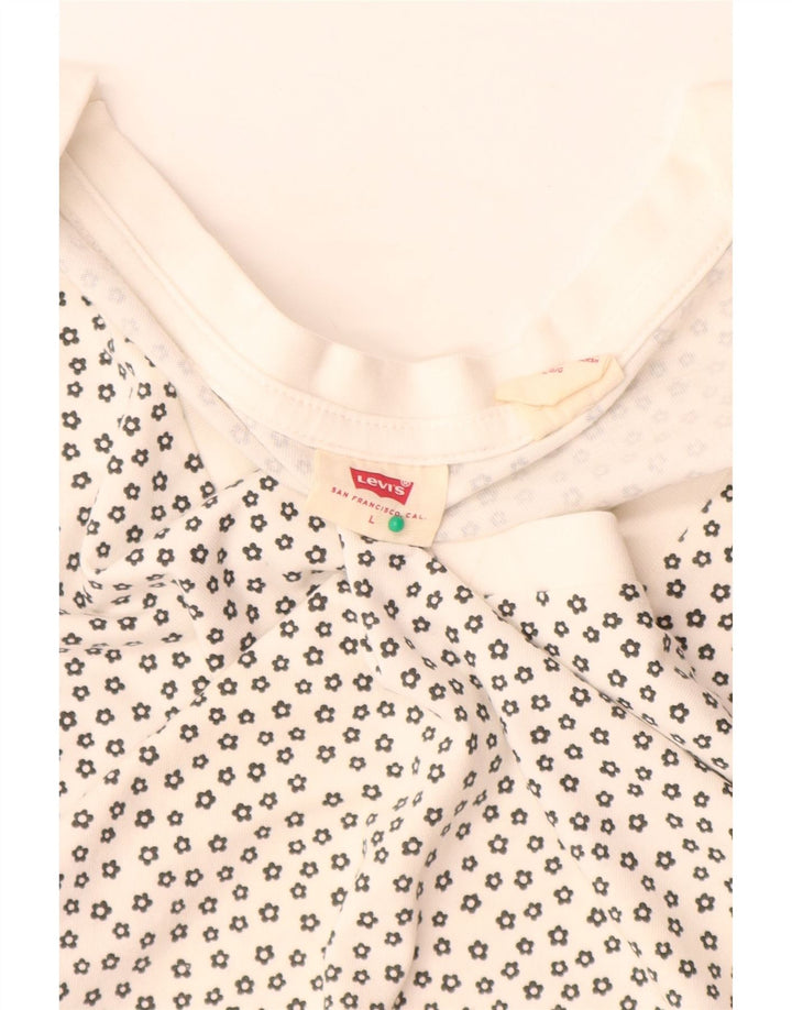 Levi's T-shirt top til kvinder DK 16 Stor hvid plettet bomuld