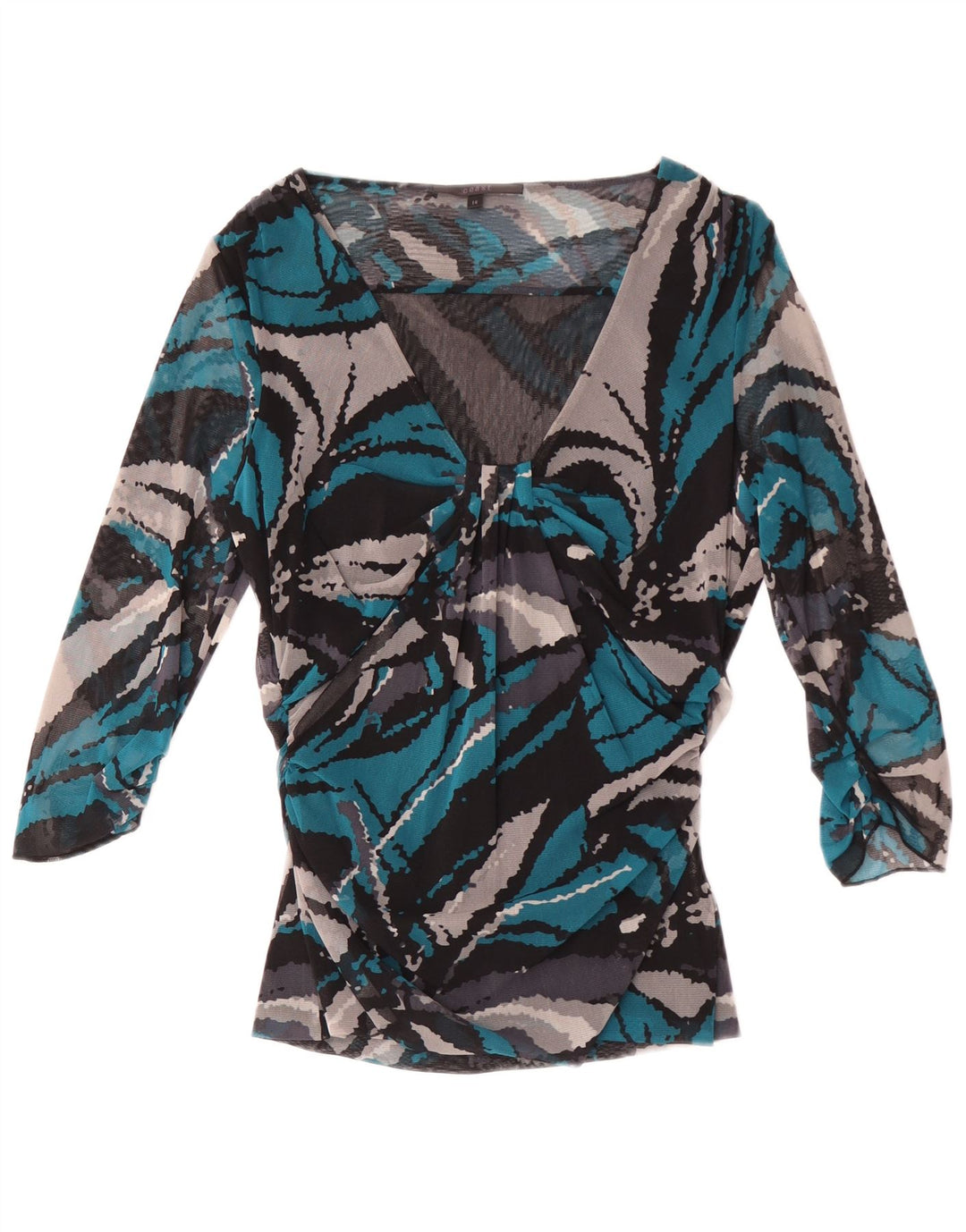 Coast Womens Abstrakt mønster Bluse Top UK 14 Medium Multicolored
