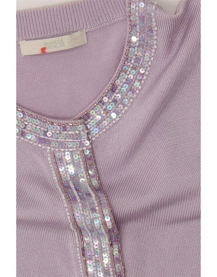 Marks & Spencer Dame Cardigan Sweater UK 10 Lille Lilla