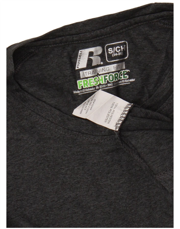 RUSSELL ATHLETIC Herre Dri-Power T-Shirt Top Lille grå Flecked Polyester