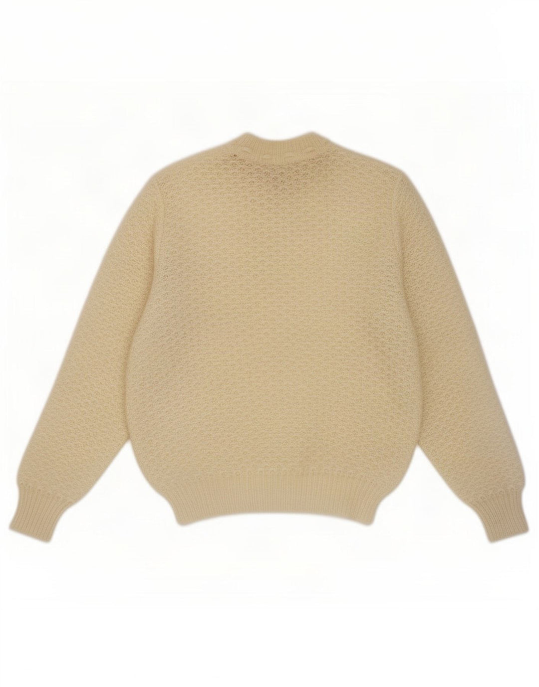 Vintage dame sweater med rund hals DK 14 Medium Beige