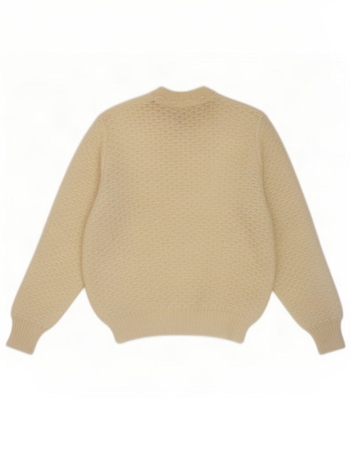 Vintage dame sweater med rund hals DK 14 Medium Beige