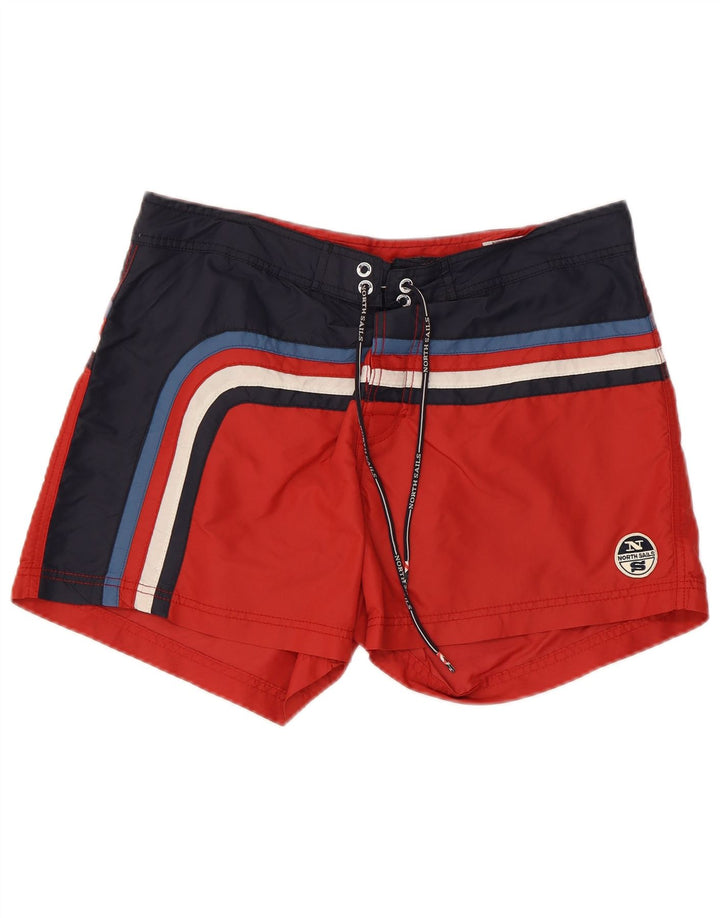 North Sails Herre grafiske svømmeshorts Medium Rød Colourblock Polyamid