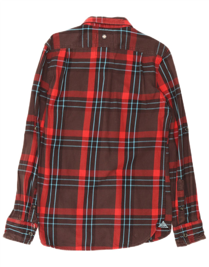 Superdry Flanelskjorte til mænd, medium brun ternet bomuld