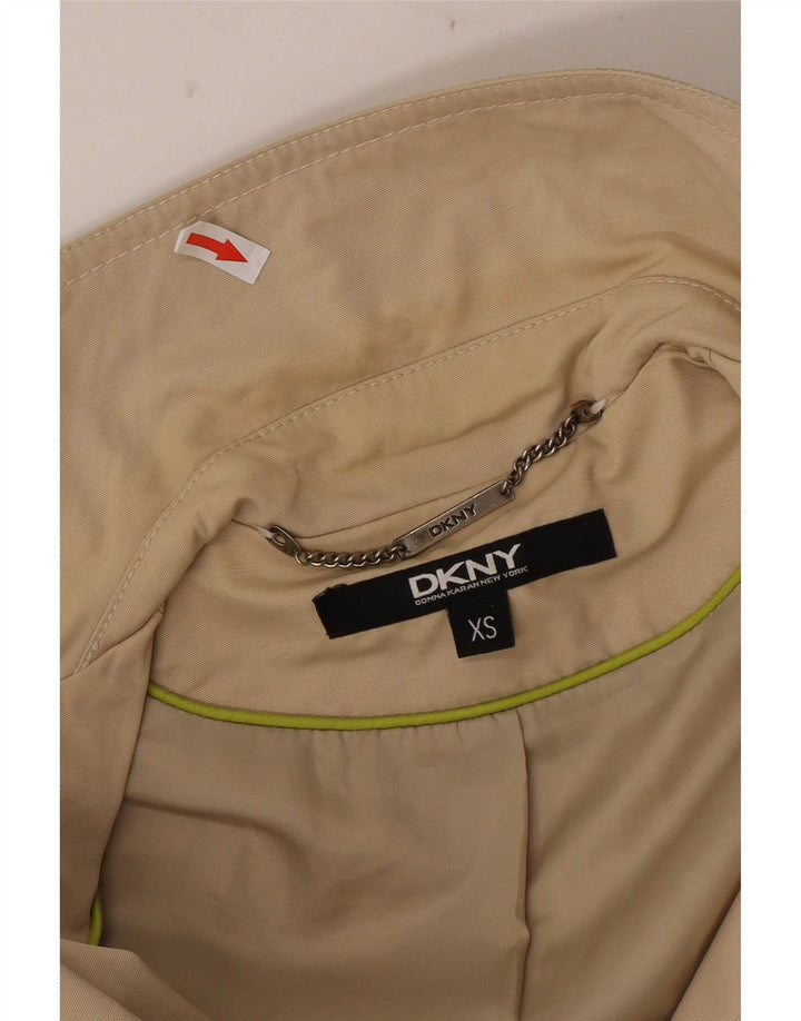 Dkny Womens Oversized Trench Coat UK 6 XS Brun Bomuld