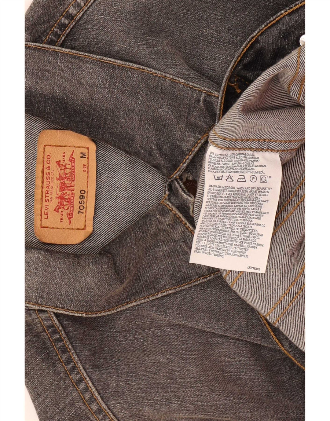 Levi's Herre denimjakke UK 38 Medium Grey Bomuld