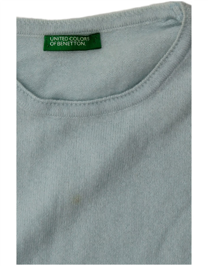 BENETTON Dame sweater med rund hals DK 14 Medium turkis