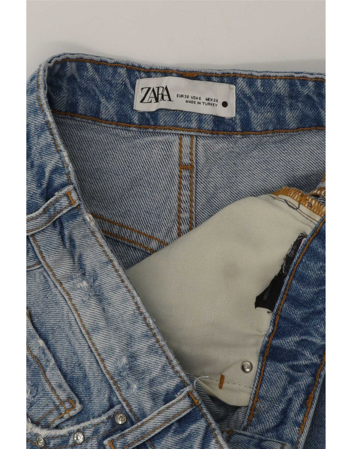 Zara Dame Denim Shorts EU 38 Small W28 Blue
