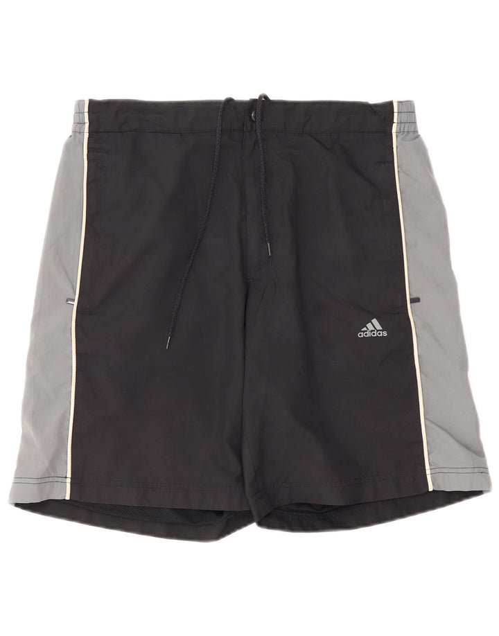 Adidas Herre Graphic Regular Sports Shorts Medium Sort Colourblock Polyester
