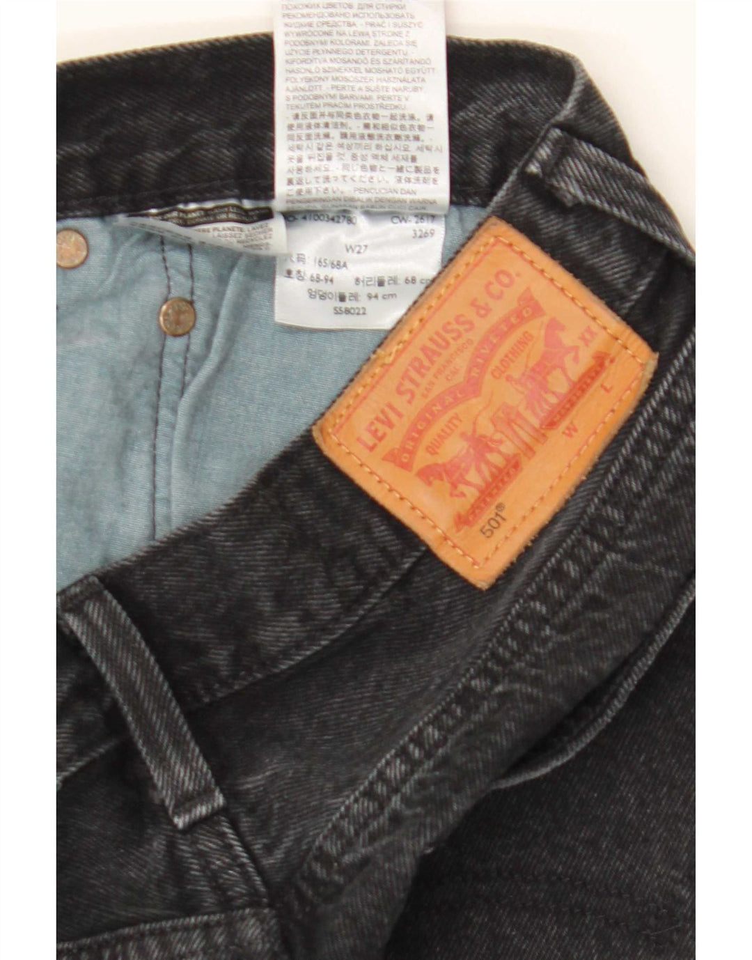 Levi's Womens 501 denimshorts W27 Small Black Bomuld
