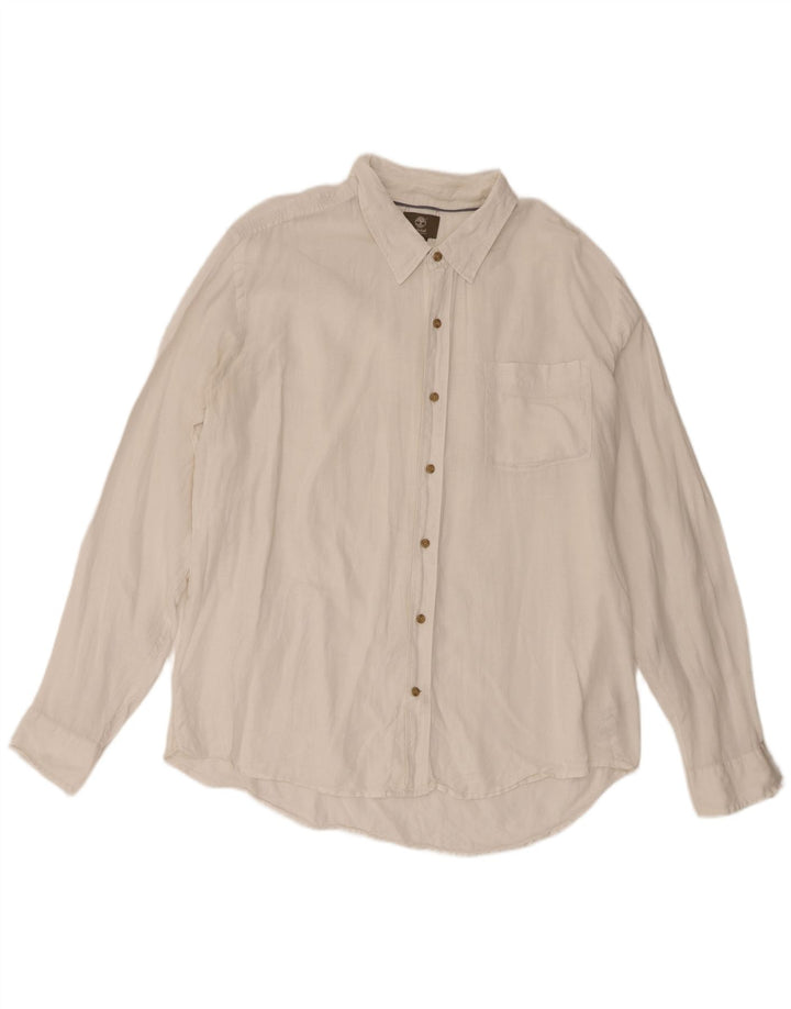Timberland Herre Slim Fit skjorte 2XL hvid hør